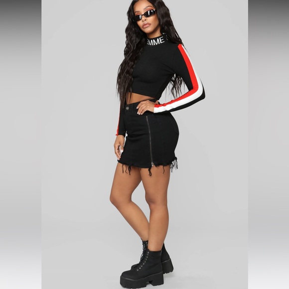 Fashion Nova Jean Skirt - Picture 1 of 7